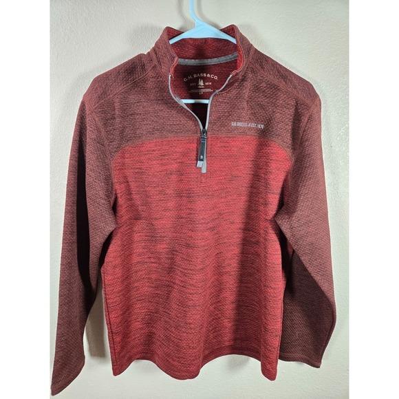 G.H. Bass & Co. Other - G.H. Bass Active Shirt Mens Small Pullover 1/4-Zip Long-Sleeve Textured Red